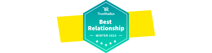 Melhor relacionamento pelo TrustRadius — 1º trimestre de 2023