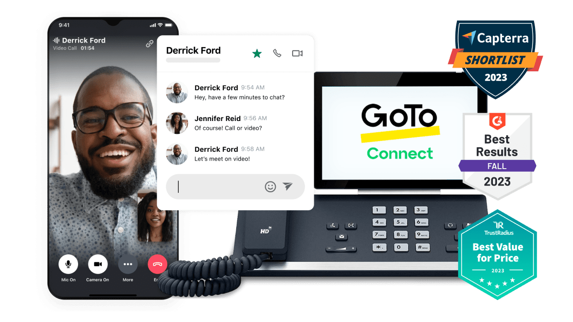 Sistema de telefonia premiado do GoTo Connect.