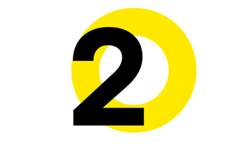 Número dois, com uma forma abstrata amarela da GoTo no fundo.